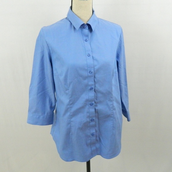 Coldwater Creek No Iron Button Front Blouse - Picture 1 of 4